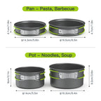 Lixada Camping Cookware Set,11Pcs Camping Cookware Mess Kit With Non-Stick Lightweight Pot Pan Bowls Set For Outdoor Camping Bac
