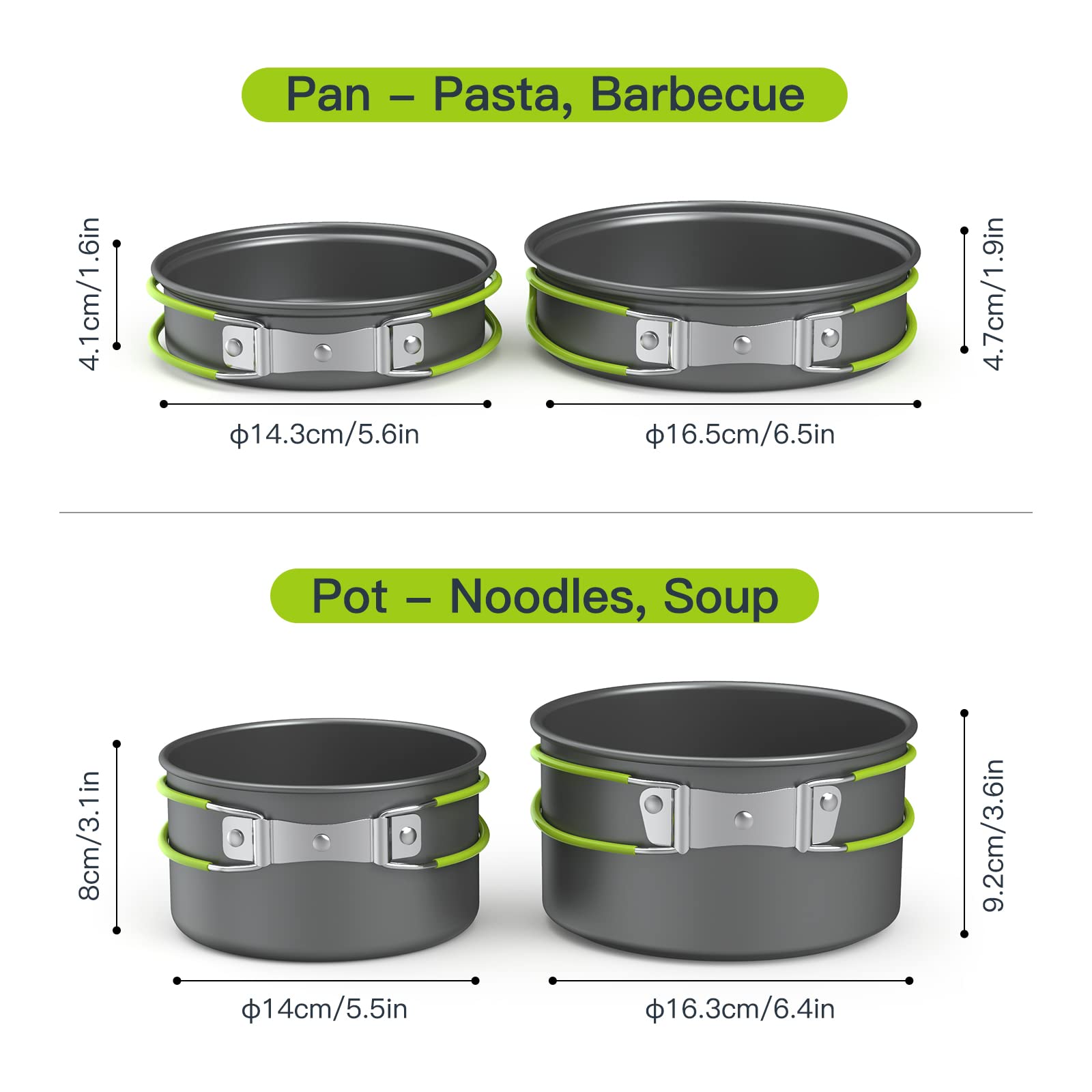 Lixada Camping Cookware Set,11Pcs Camping Cookware Mess Kit With Non-Stick Lightweight Pot Pan Bowls Set For Outdoor Camping Bac