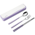Devico Travel Utensils With Case, 18/8 Stainless Steel Camping Utensils, Reusable Portable Silverware Cutlery Set For Lunch Box,