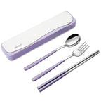 Devico Travel Utensils With Case, 18/8 Stainless Steel Camping Utensils, Reusable Portable Silverware Cutlery Set For Lunch Box,