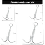 Mhdmag Grappling Hook, Anchor Hook Carabiner Climbing With 3-Claw Stainless Steel Hooks For Anchor Retrieving, Outdoor Hiking, T