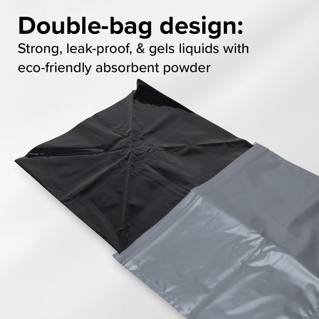 Camco Toilet Waste Bags -Durable Double Bag Design Is Leak-Proof, Inner Bag Gels Any Liquid, Great For Camping, Hiking And Hunti