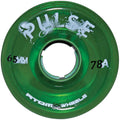 Atom Skates Pulse Outdoor Quad Roller Wheels (Hardness 78A, 65mm x 37mm, Green, Set of 4)
