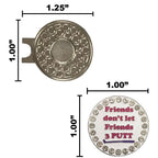 Giggle Golf Bling Friends Dont Let Friends 3 Putt Golf Ball Marker With A Magnetic Hat Clip  Fun Golf Accessories For Women