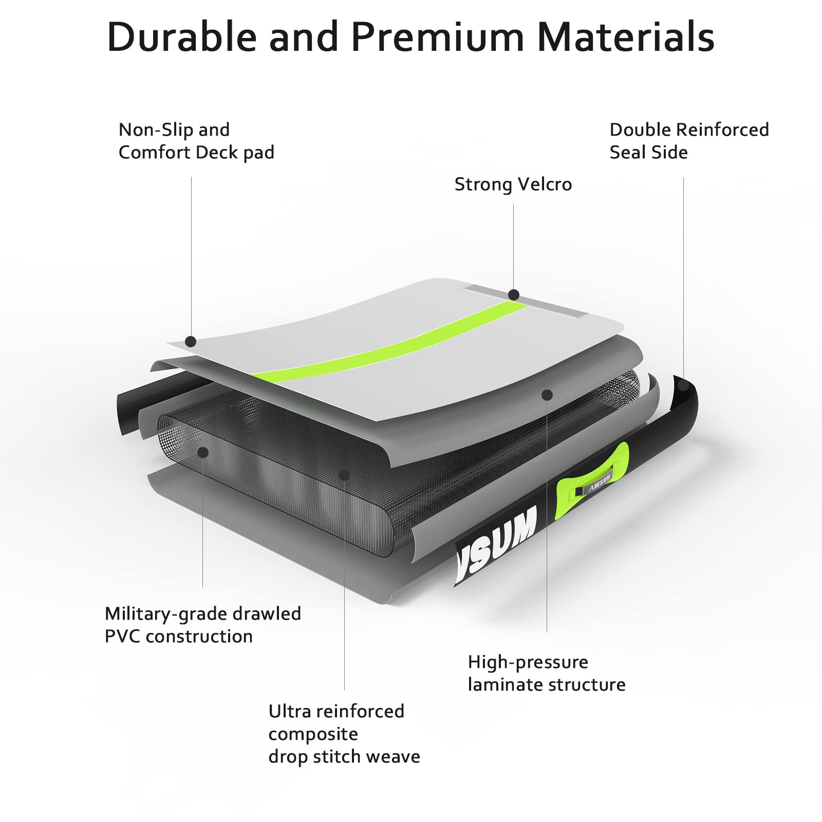 Awsum 10Ft/13Ft/16Ft/20Ft/23Ft Air Mat Tumbling Track 4/8 Inches Thick Inflatable Training Mat Gymnastics Mat With Electric Pump