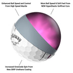 Callaway Erc Triple Track Golf Balls 12B Pk (2023 Version Version, Reva)