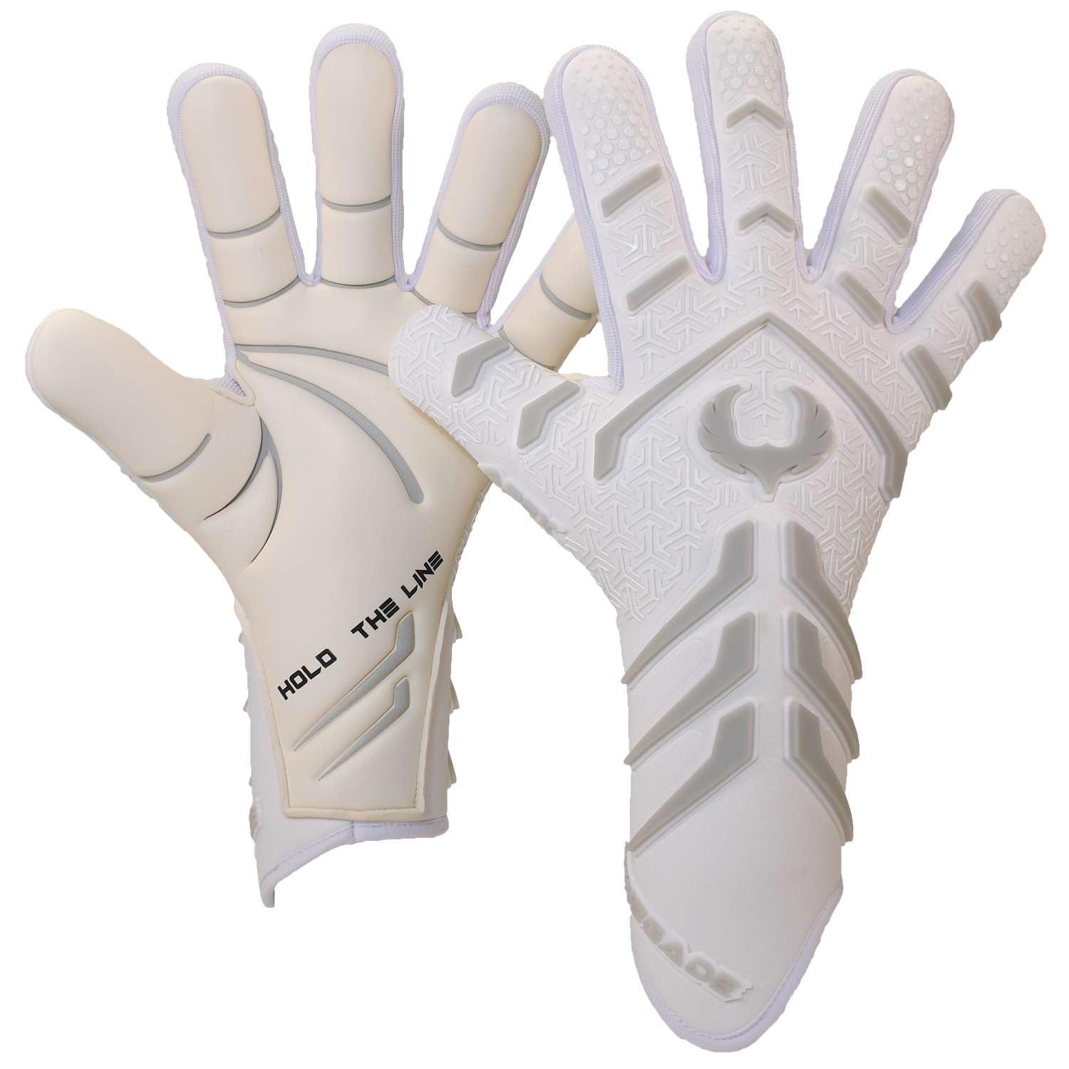 Renegade GK Apex Ghost Professional Strapless Goalie Gloves | 4mm EXT Contact Grip | White Soccer Goalkeeper Gloves (Size 6, You