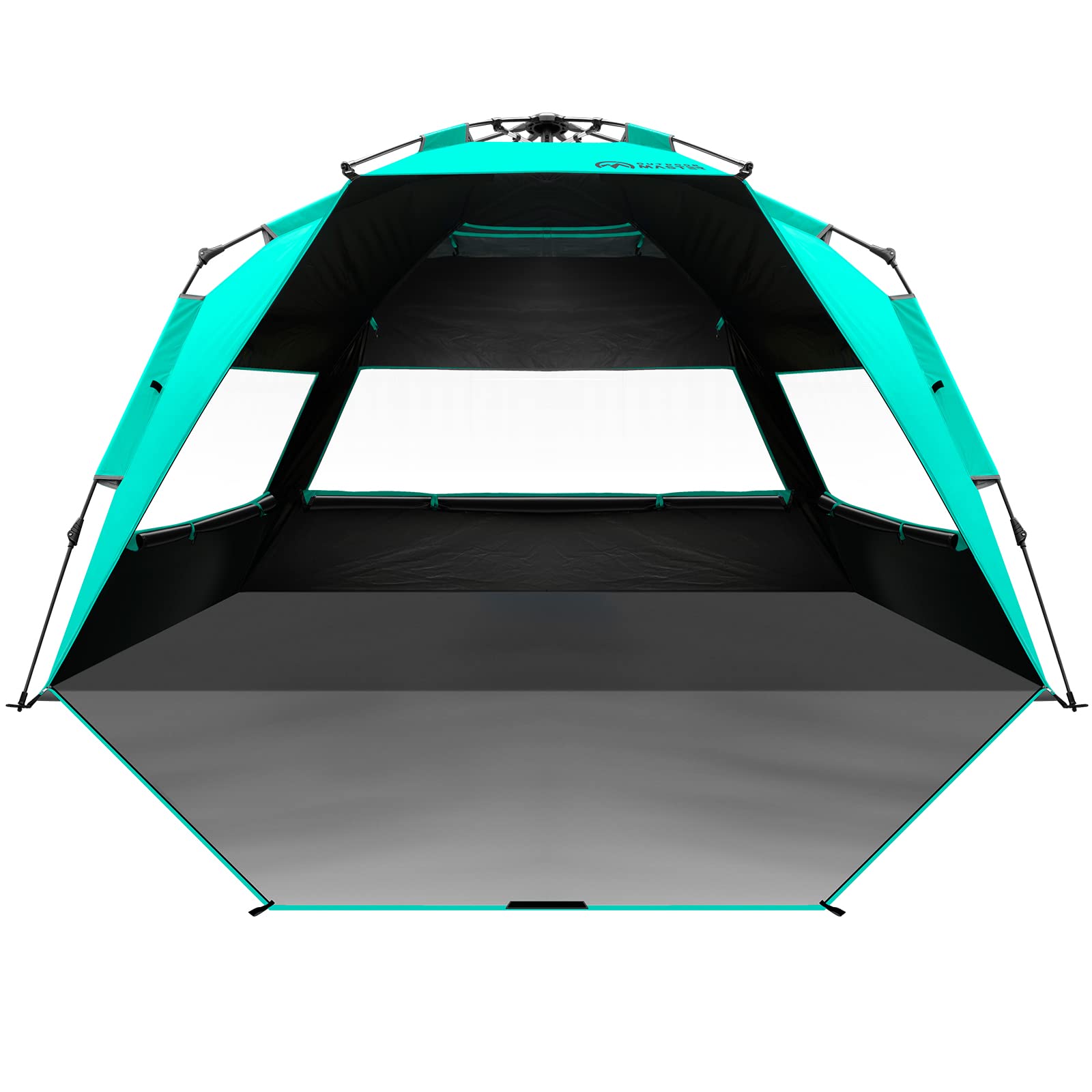 OutdoorMaster Beach Tent with Blackout Shelter Technology, Portable Sun Shade Shelter 4 Person, Pop Up Beach Tents with UPF 50+ 