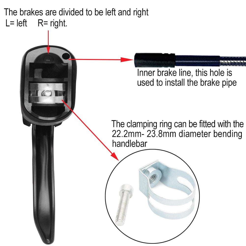 Topcabin 1 Pair Bike Brake Lever Aluminum Alloy Bicycle Brake Lever For Road Bike Bicycle Metal Rubber Parts