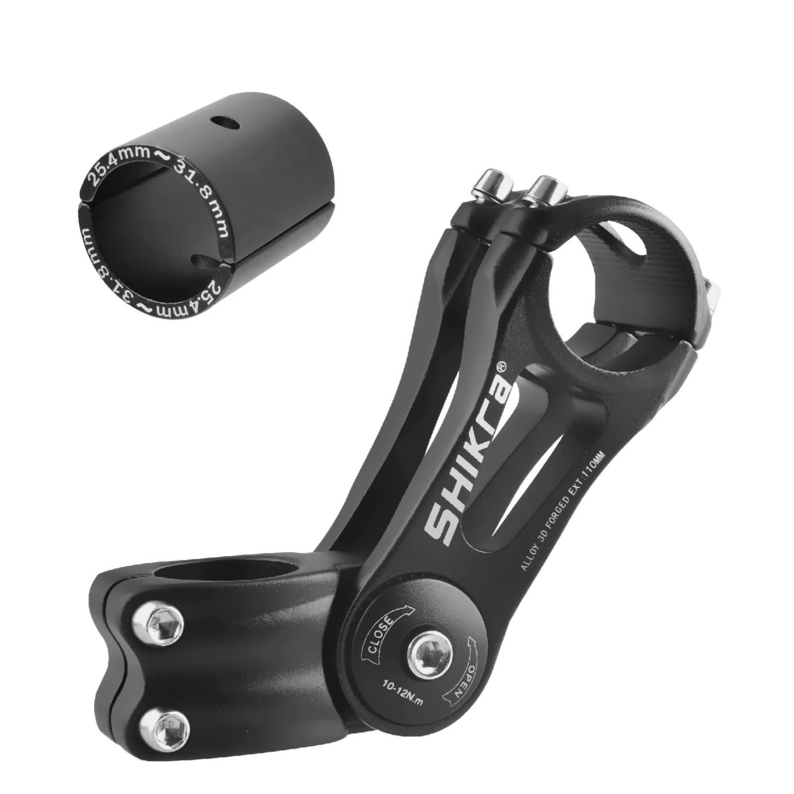 Yapjeb Bike Stem 25.4 110Mm 85 Degree Adjustable Bike Stem Mountain Bike Stem Short Handlebar Stem Riser For Bicycle, Road Bike,