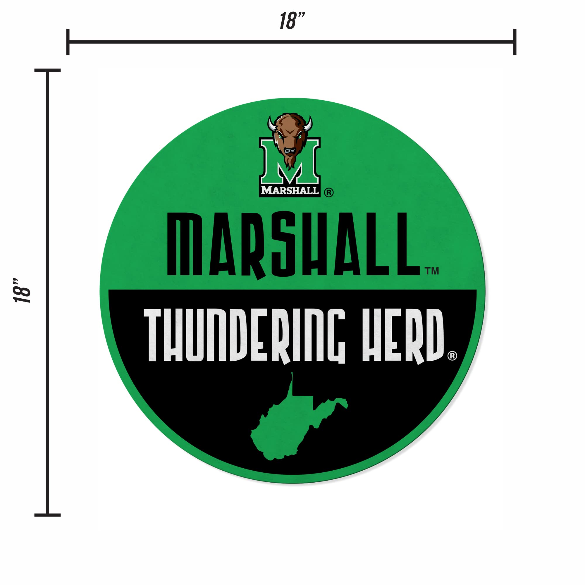 Rico Industries Ncaa Marshall Thundering Herd Classic Shape Cut Pennant - Home And Living Room D  Cor - Soft Felt Ez To Hang
