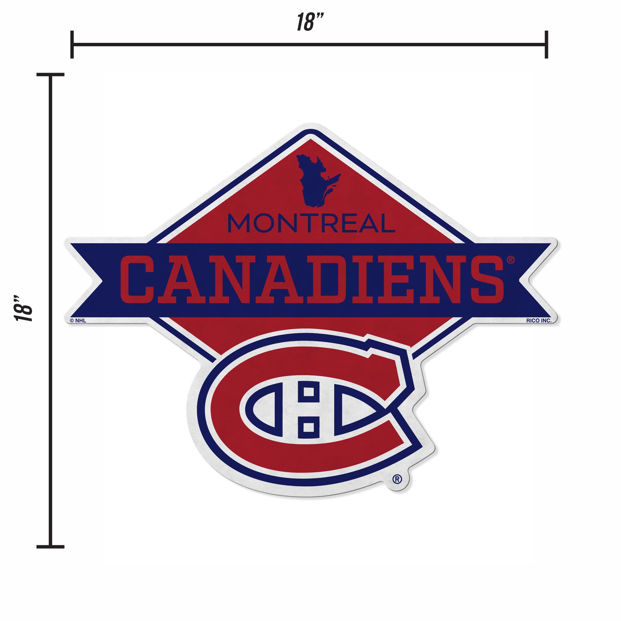 Rico Industries Nhl Montreal Canadiens Diamond Shape Cut Pennant - Home And Living Room D  Cor - Soft Felt Ez To Hang