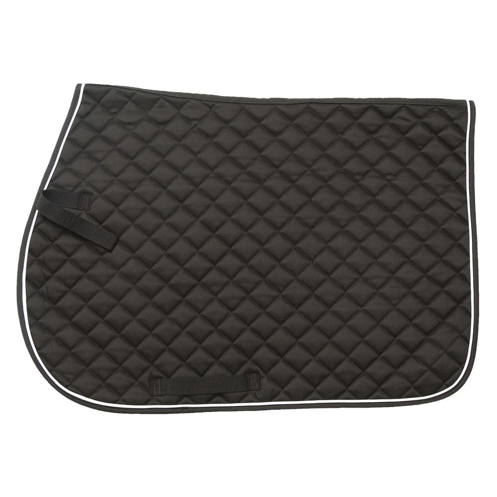 Equitare Square Quilted Cotton Comfort English Saddle Pad - Black