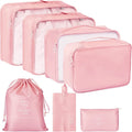 Axevu 7 Set Packing Cubes Luggage Organizers With Travel Suitcases Accessories Bag, Toiletry Bag & Shoes Bag And Clothes Cosmeti