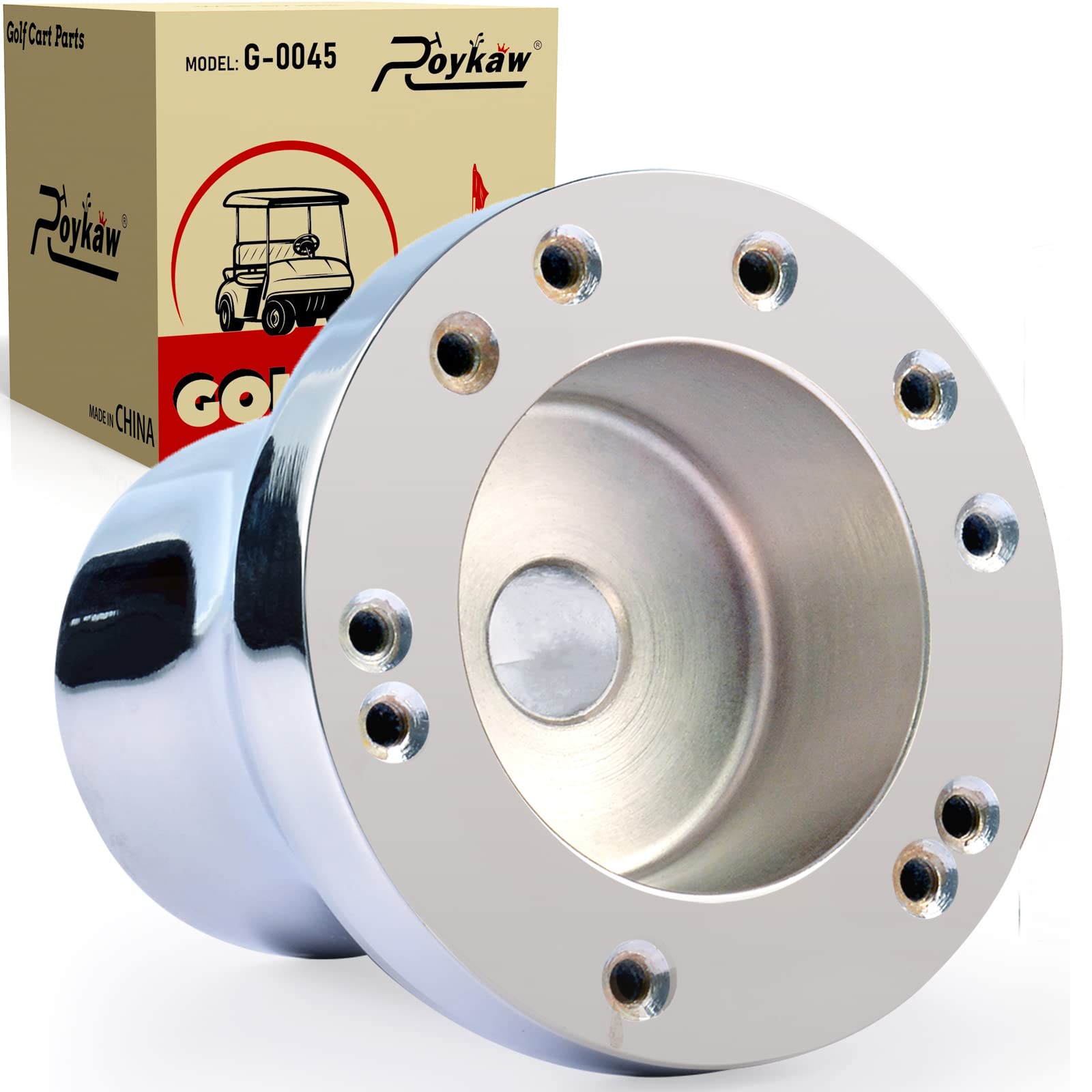 Roykaw Golf Cart Steering Wheel Or Hub Adapter For Ezgo Club Car Yamaha (For Club Car Precedent Silver)