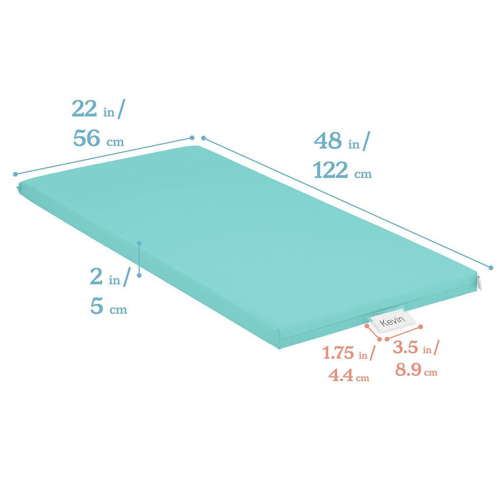 Ecr4Kids Softzone Rainbow Rest Mat, 2In, Sleeping Pad, Seafoam, 5-Piece