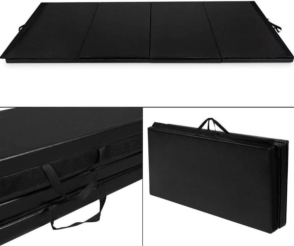 Goflame Gymnastics Mat Folding 4X10X2, Thick Exercise Mat With Carrying Handles, Gym Fitness Aerobics Mat For Yoga, Tumbling, Gy