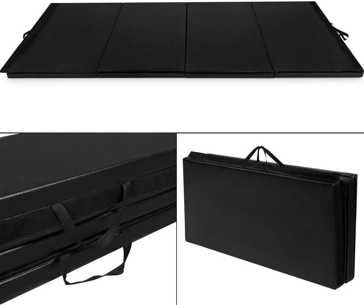 Goflame Gymnastics Mat Folding 4X10X2, Thick Exercise Mat With Carrying Handles, Gym Fitness Aerobics Mat For Yoga, Tumbling, Gy
