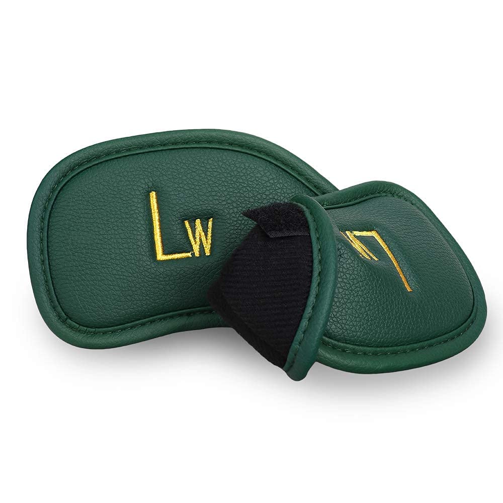 Craftsman Golf 12Pcs Thick Synthetic Leather Green Golf Iron Head Covers Set Headcover Fit All Brands Callaway Ping Taylormade C