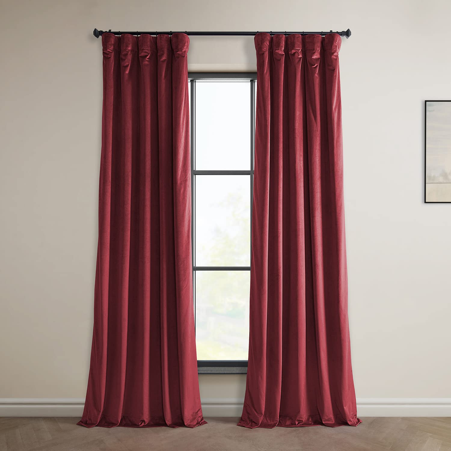 Hpd Half Price Drapes Heritage Plush Velvet Curtains For Bedroom  Living Room 50 X 96, Vpyc-179758-96 (1 Panel) Cinema Red