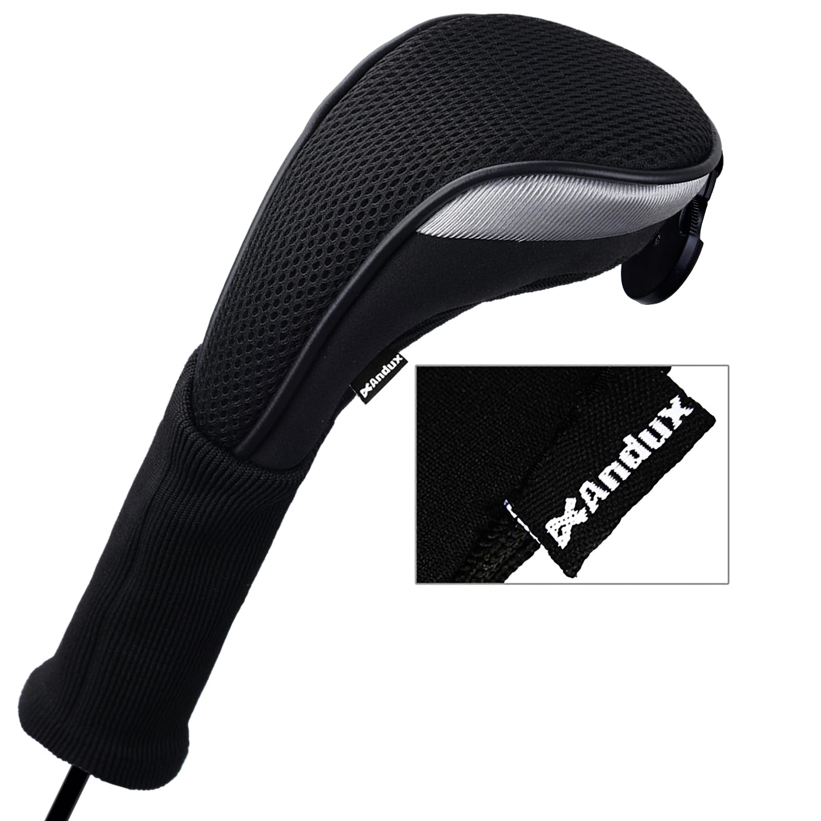 Andux 4Pcs/Pack Long Neck Golf Hybrid Club Head Covers Dial No. Tag Ctmt-02 Black
