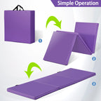 Zeny 2? Thick Tri-Fold Folding Gym Exercise Mat Extra Thick Gymnastics Mat Tumbling Mat With Carrying Handles For Home Workout,