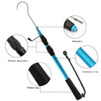 Sanlike Telescopic Fish Gaff With Stainless Sea Fishing Spear Hook Tackle, Soft Rubber Handle Aluminium Alloy Pole For Saltwater