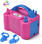Nulink Electric Portable Dual Nozzle Balloon Blower Pump Inflation For Decoration, Party [110V~120V, 600W, Rose Red]