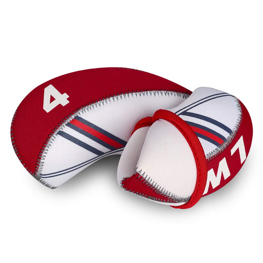 Red And White Us Flag Neoprene Golf Club Head Cover Wedge Iron Protective Headcover For Callaway, Ping, Taylormade, Cobra, Etc.