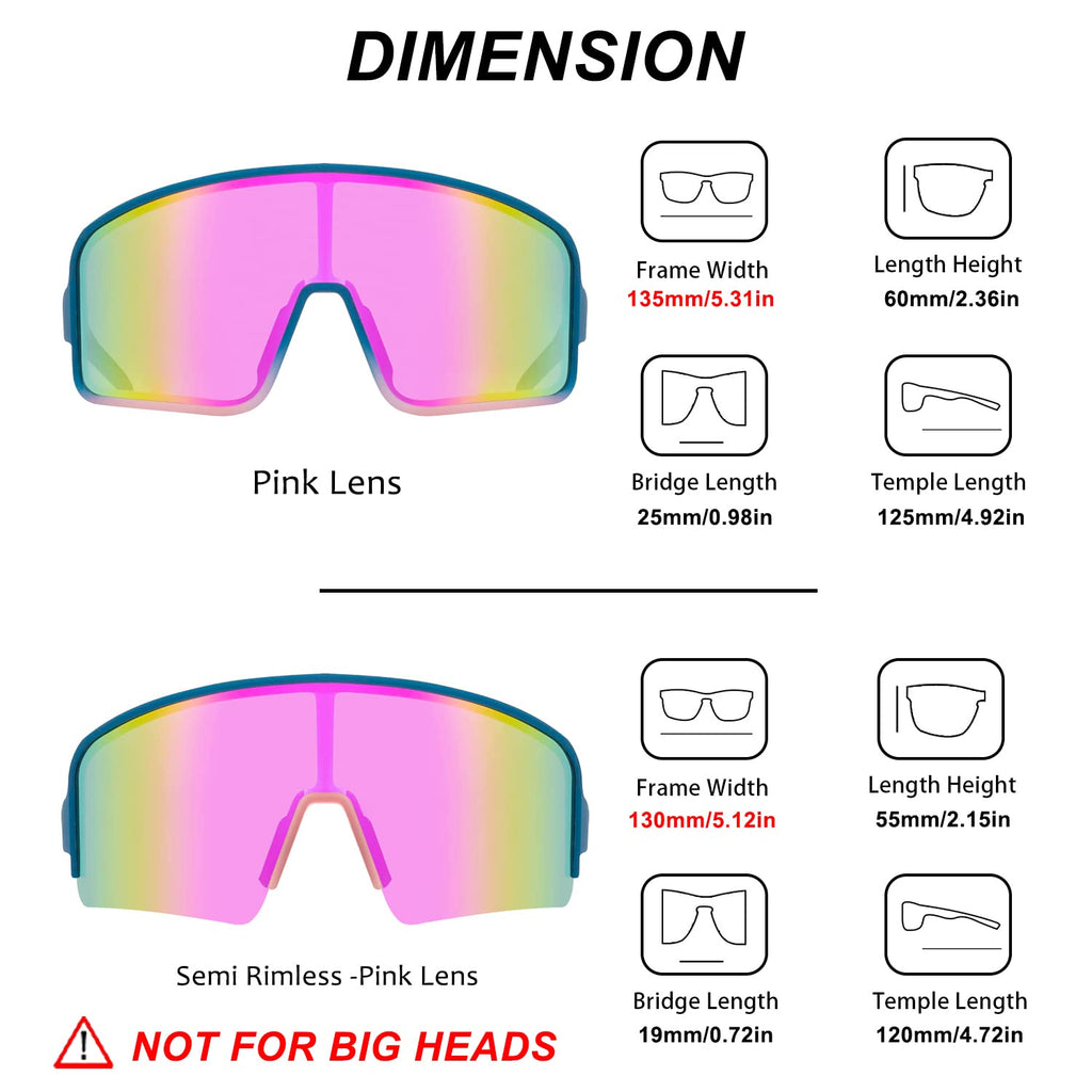Maxjuli Polarized Sunglasses For Men Women,Windproof Outdoor Sports Cycling Uv400 Protection Semi-Rimless Sun Glasses (Solid Blu