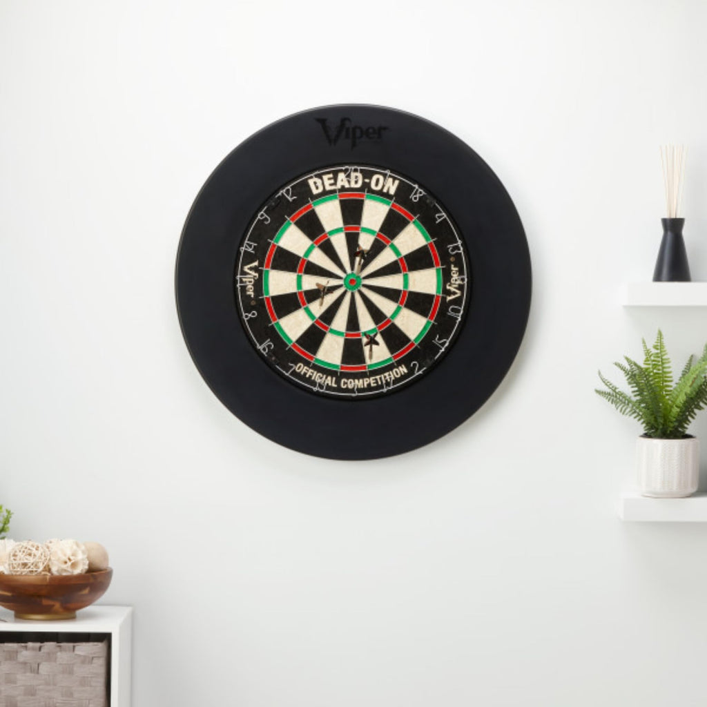 Viper By Gld Products Dead On Sisal Dartboard, Two Sets Starter Darts, Throw Line, Viper Defender, Black