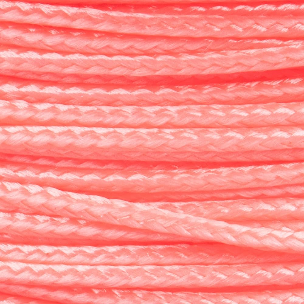 Paracord Planet Micro Paracord - Thin Braided Cord For Crafting, Fishing, And Diy Projects In 125 Ft Spools - Flamingo Pink