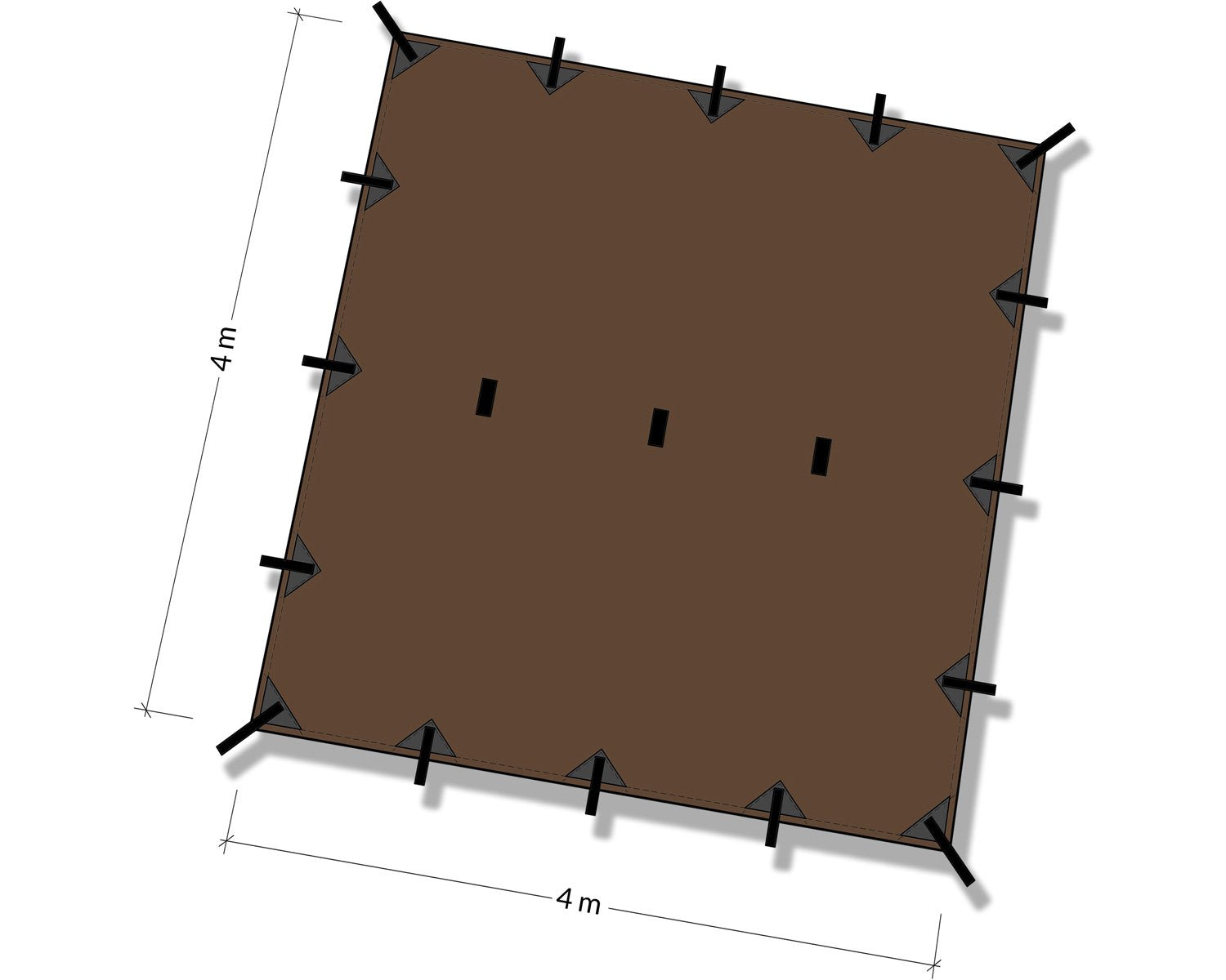 Dd Hammocks - Dd Tarp 4X4 - Coyote Brown (13Ft X 13Ft) - 100% Waterproof Lightweight & Multifunctional Rainfly Square Tarp Tent