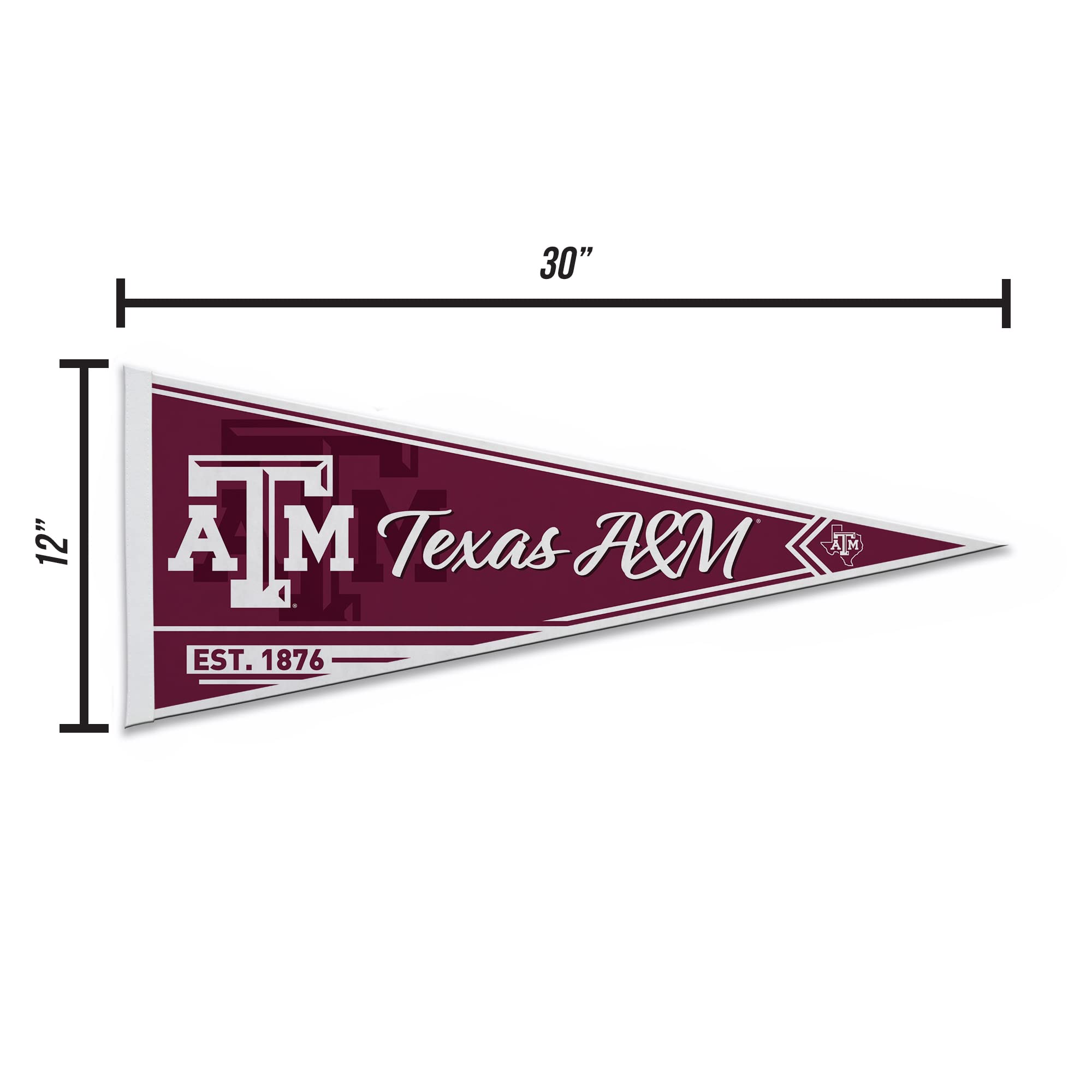 Rico Industries Ncaa Texas A&M Aggies Classic 12'' X 30'' Felt Wall D  Cor Pennant - Great For Home/Bed Room/Man Cave D  Cor