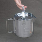 Pasamer 1.2L Camping Tea Kettle, Outdoors Camping Pot Portable Folding Hiking Pot Stainless Steel Kettle Cookware Coffee Tea Pic