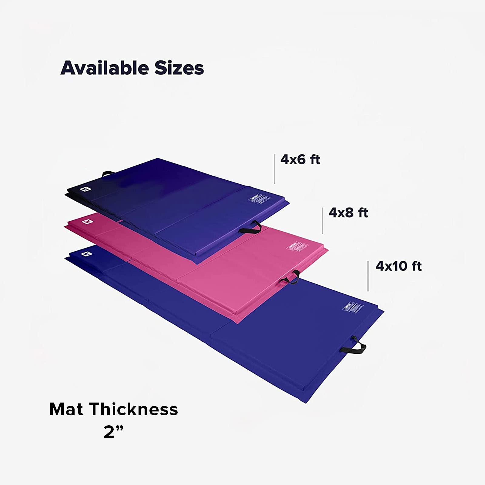 We Sell Mats - 4 Ft X 6 Ft X 2 In Personal Fitness & Exercise Mat For Home Workout - Lightweight And Folds For Carrying - All Pu