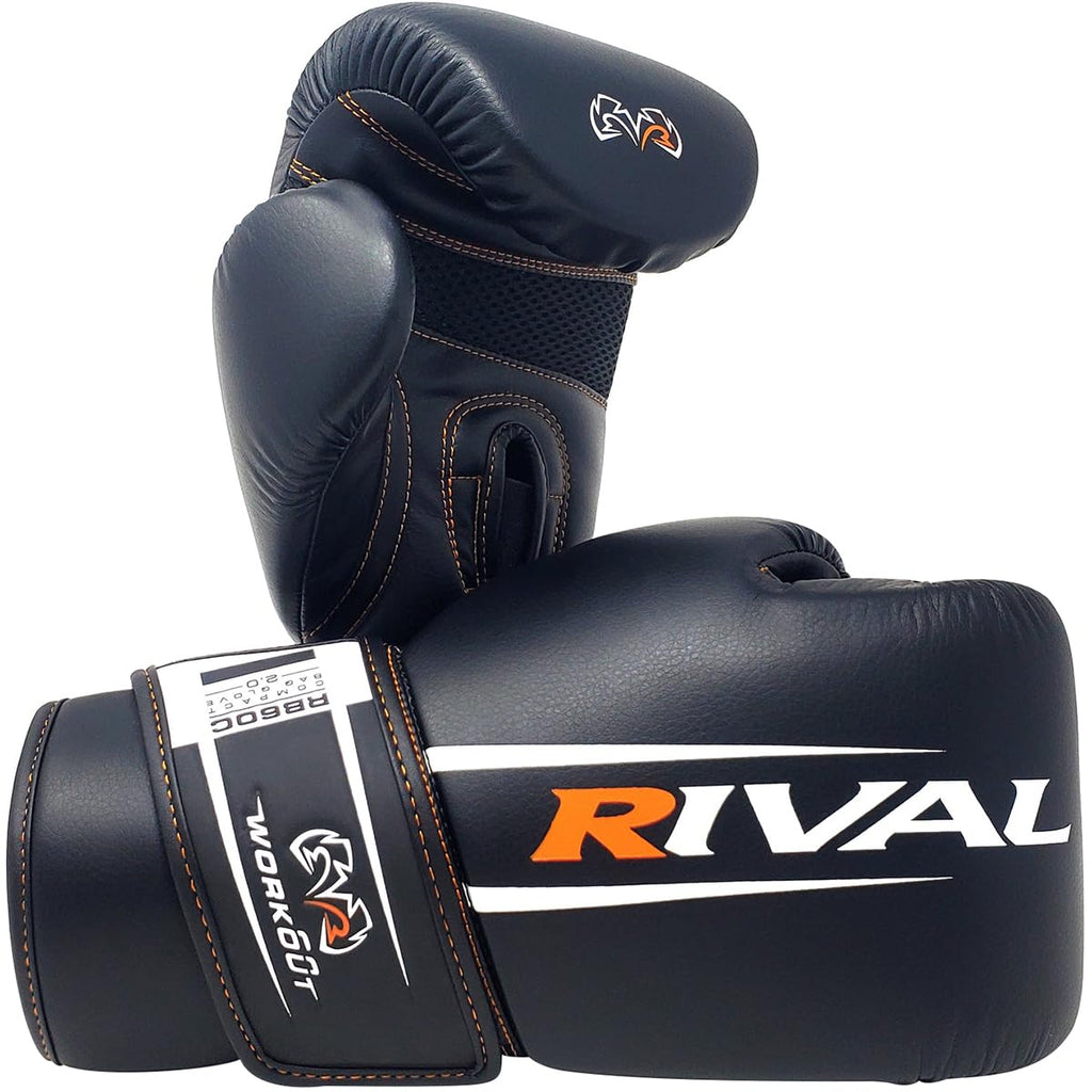 Rival Boxing Rb60C 2.0 Workout Compact Bag Gloves, Hook And Loop Closure - Ergonomic Fit, Soft Inner Lining, And Pre-Formed Pro
