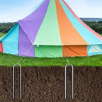 Ok5Star 16 Inch Trampoline Wind Stakes 4 Pack U Shaped Rebar Ground Stakes Galvanized Trampoline Stakes Heavy Duty Ground Anchor