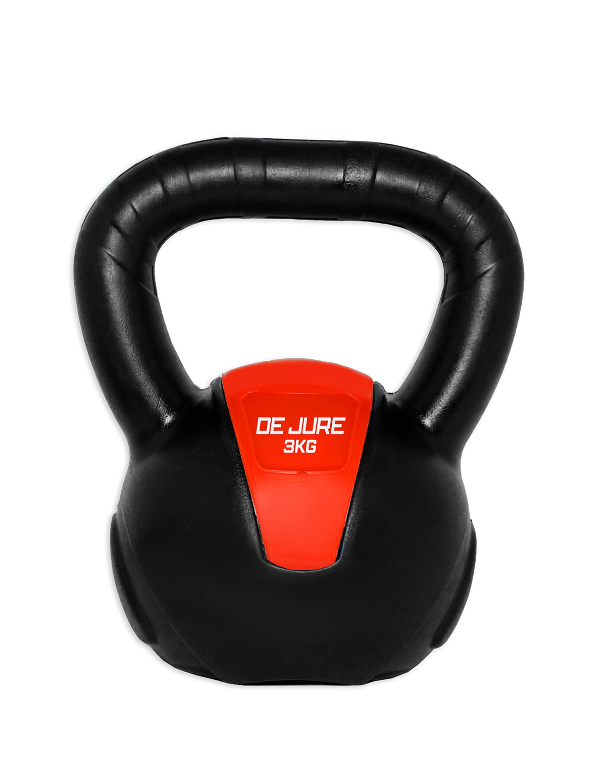 De Jure Fitness PVC Kettle Bell for Strength and Cardio Training, Full body exercises for Men & Women 3kg (Orange Black)