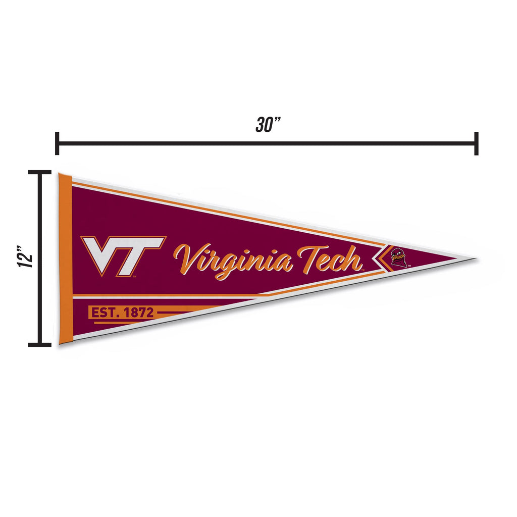Rico Industries Ncaa Virginia Tech Hokies Classic 12'' X 30'' Felt Wall D  Cor Pennant - Great For Home/Bed Room/Man Cave D  Cor