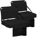 Besunbar Stadium Seats for Bleachers 2 Pack w/Back Support Bleacher Seat Soft Cushion Light Weight Includes Shoulder Strap & Cup