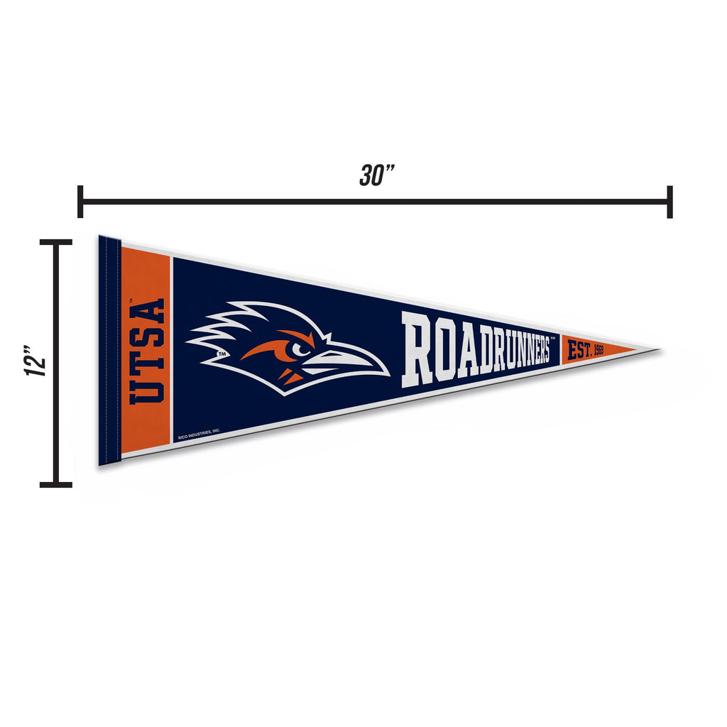 Rico Industries Ncaa Texas-San Antonio Roadrunners - Utsa Rally 12'' X 30'' Felt Wall D  Cor Pennant - Great For Home/Bed Room/M