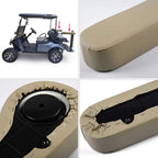 Vrracing 1 Pair Rear Armrest Cushion With Holder Cup For Club Car,Compatible For Yamaha,For Ezgo Golf Cart Beige