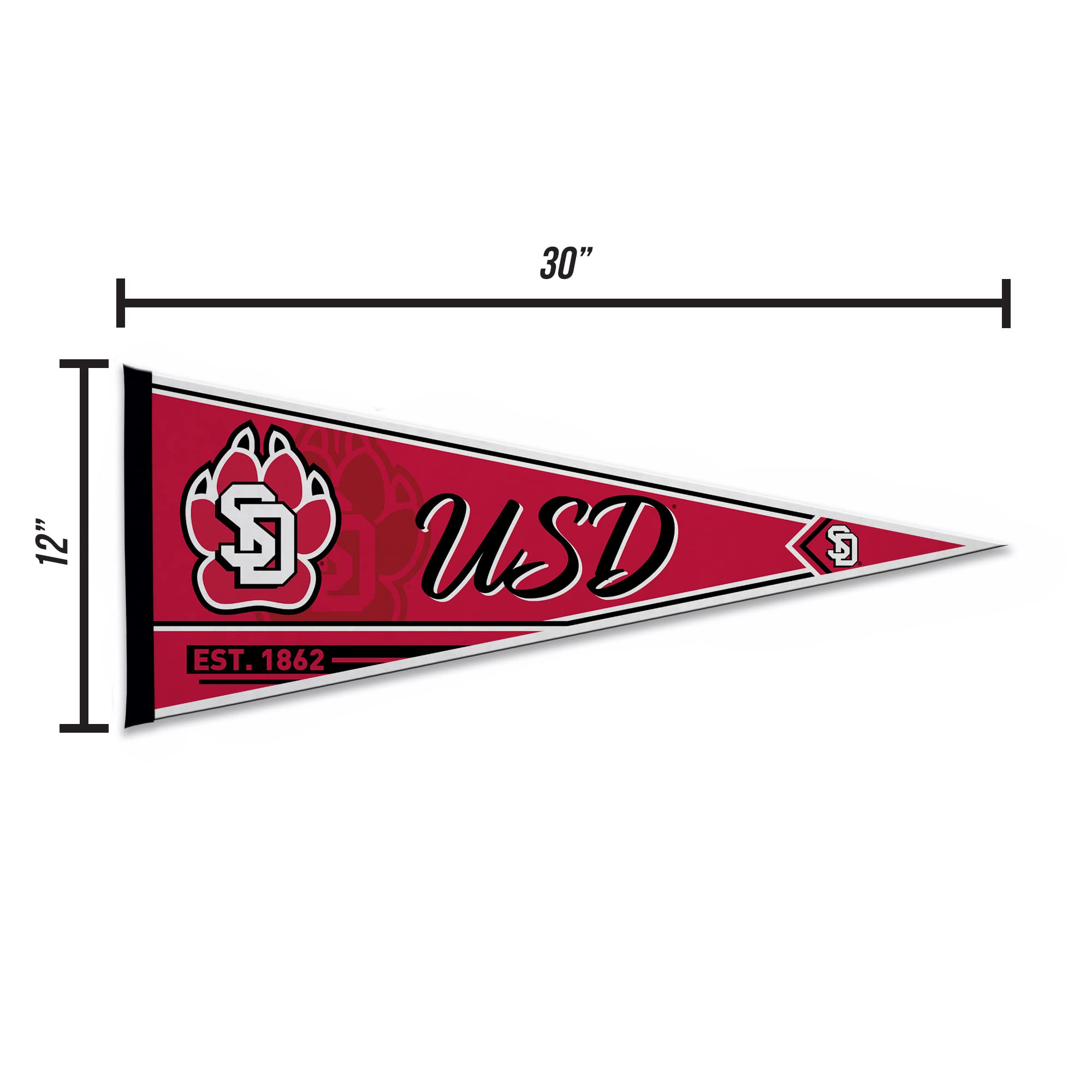 Rico Industries Ncaa South Dakota Coyotes Classic 12'' X 30'' Felt Wall D  Cor Pennant - Great For Home/Bed Room/Man Cave D  Cor