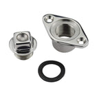 Nrc&Xrc Stainless Steel 316 Marine Grade Boat Fit 1-1/4In Hole Garboard Drain Plug W/Screws & O Ring