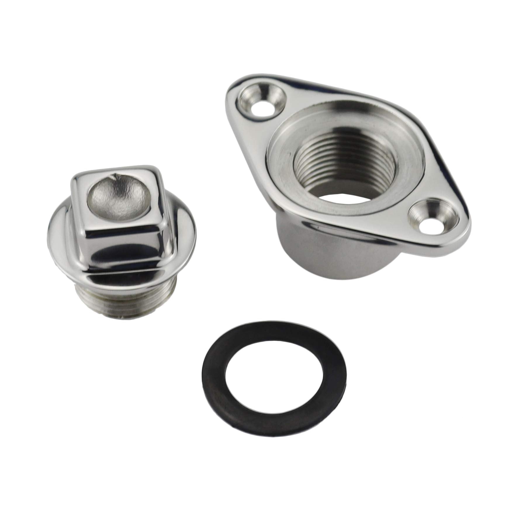 Nrc&Xrc Stainless Steel 316 Marine Grade Boat Fit 1-1/4In Hole Garboard Drain Plug W/Screws & O Ring