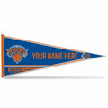 Rico Industries Nba Basketball New York Knicks Personalized - Custom 12'' X 30'' Soft Felt Pennant - Ez To Hang