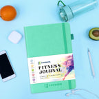 Epewizd Fitness Journal Hardcover 6- Month Workout Planner Undated Workout Log Book Home Gym Accessories For Women And Man(Green
