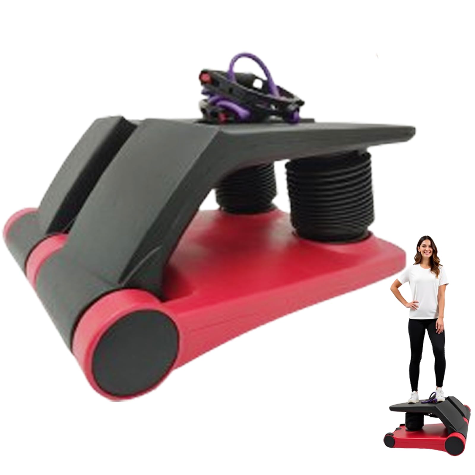 INTBUYING Mini Twist Stepper for Exercise Workout at Home with Resistance Bands Quiet Step Machine Portable with LCD Monitor and