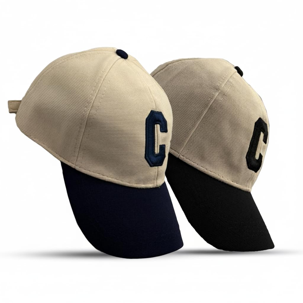 Evanden Combo Embroidered C Logo Baseball Cap, Classic Adjustable Sports Hat (In, Alpha, Free Size, Navy Blue)